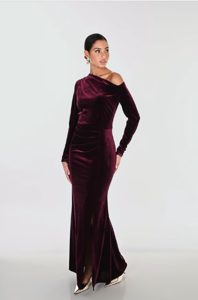 Velvet Sheath Evening Dress