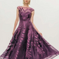 HYNES PARK High-Low Floral Embroidered Gown