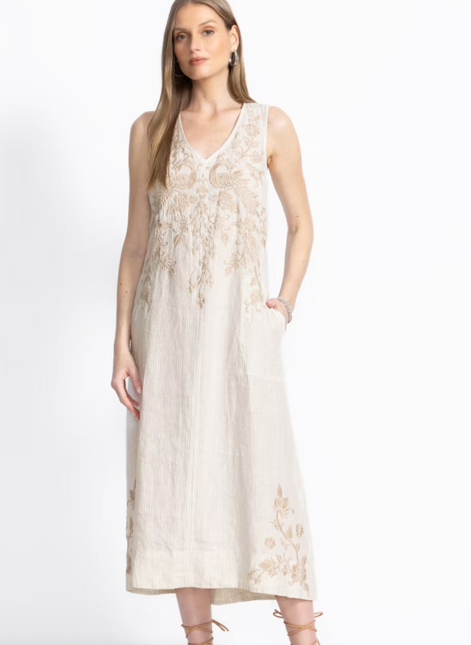 Johnny Was Kamala Linen Tank Dress