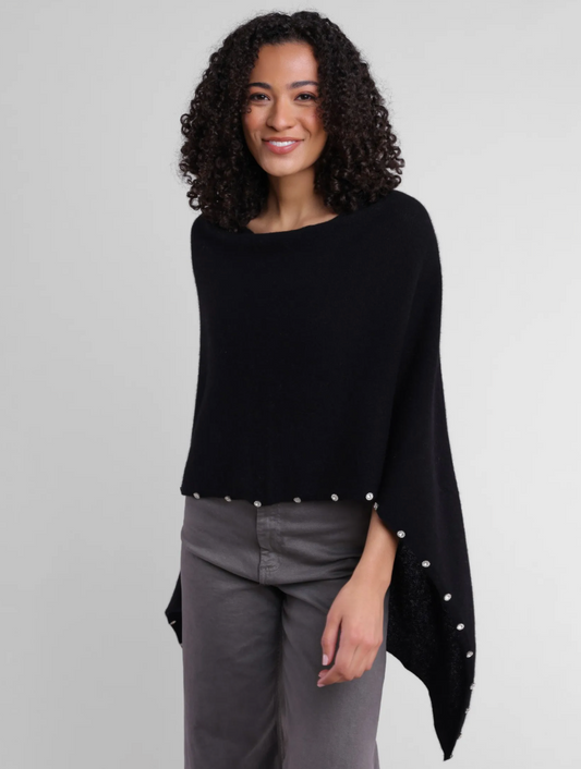Alashan Cashmere 100% Cashmere Beaded Trim Topper