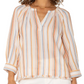 Liverpool 3/4 Sleeve Raglan Top with Fray Hem