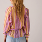 Summum Multi Stripe Wrap Blouse