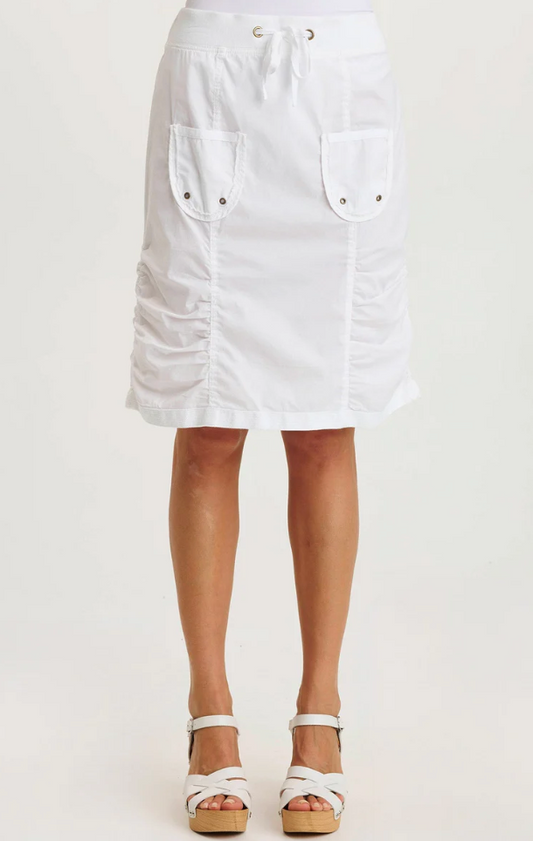 XCVI Tozie Poplin Ruched Panel Drawstring Mini Skirt