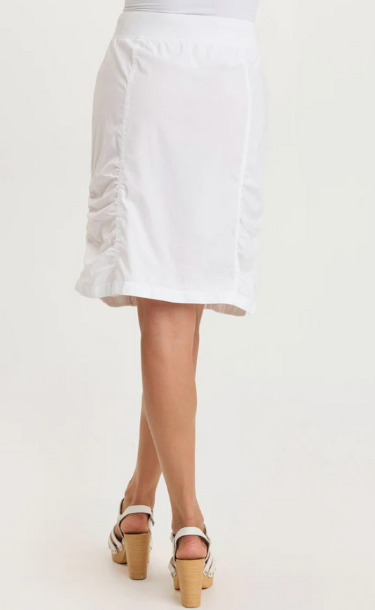 XCVI Tozie Poplin Ruched Panel Drawstring Mini Skirt