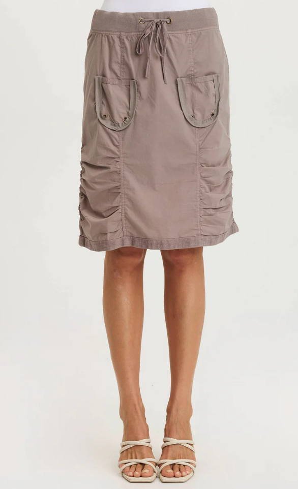 XCVI Tozie Poplin Ruched Panel Drawstring Mini Skirt