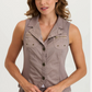 XCVI Shelton Poplin/Ribbed Zipper Pocket Vest