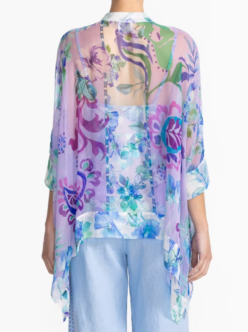 Johnny Was Katia Silk Oversized Blouse