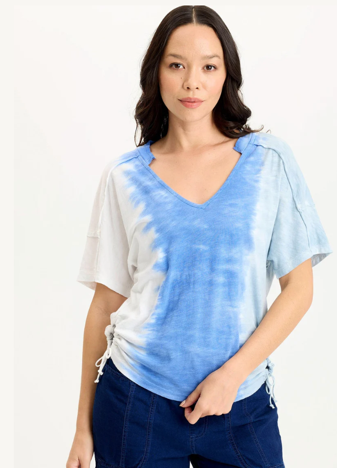 XCVI Siwa Split Collar V-Neck Tee