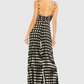 Mac Duggal Black Pleated Charmeuse Polka Dot V-Neck Jumpsuit