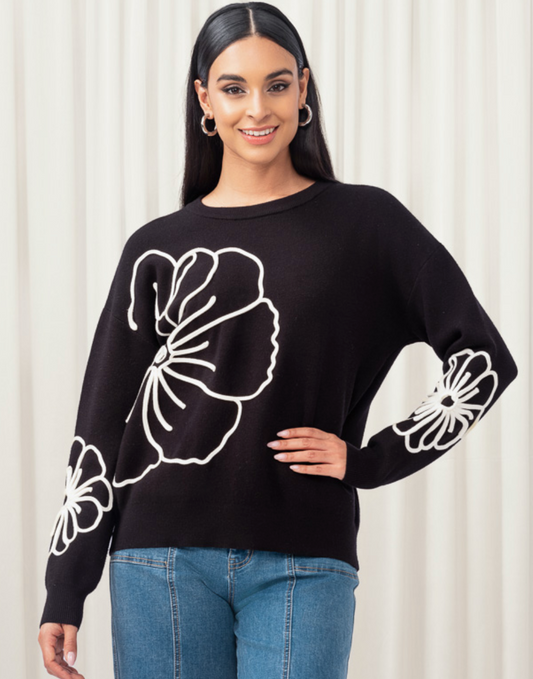 Alison Sheri Elena Wang Embroidered Sweater