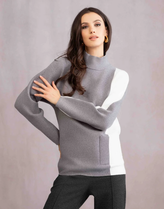 Alison Sheri Elena Wang Color Block Sweater