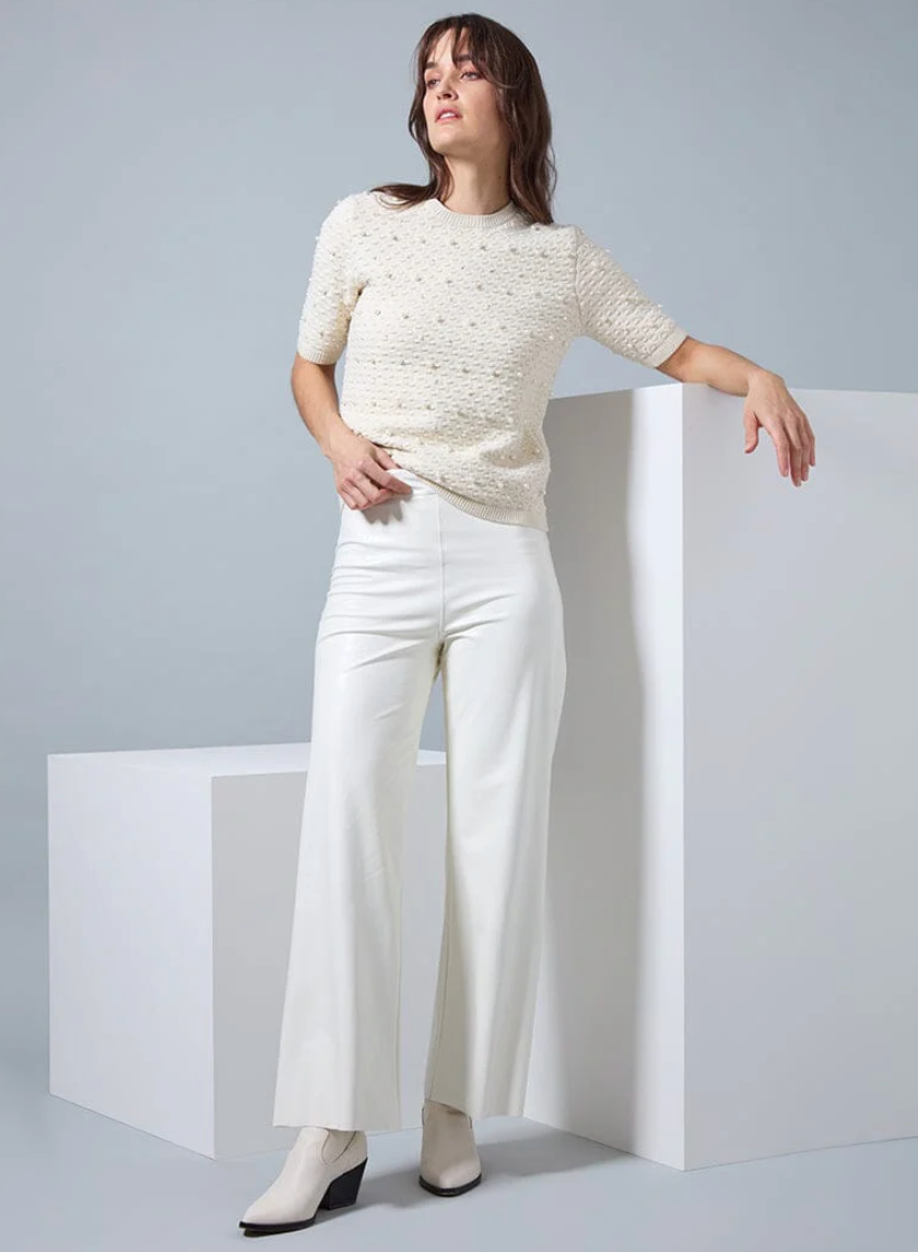 LYSSE Hi Waist Vegan Leather Wide Leg