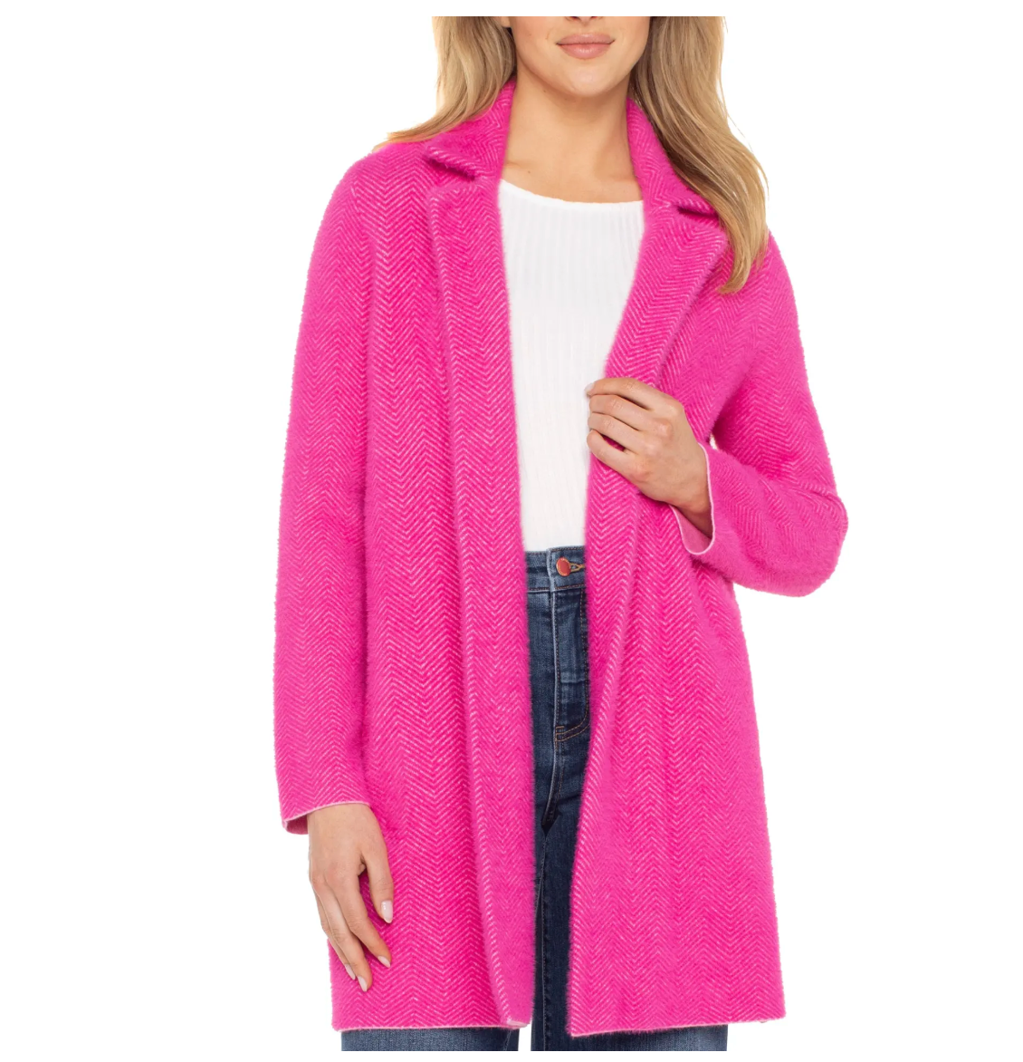 Liverpool Long Sleeve Open Front Sweater Coat