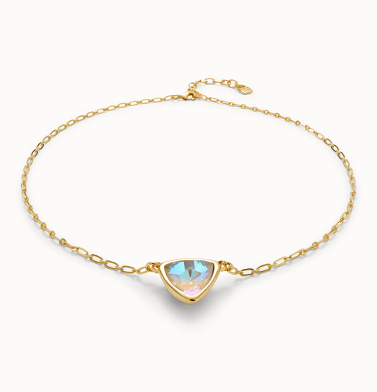 UNO DE 50 Pendant chain link necklace with multi colored crystal