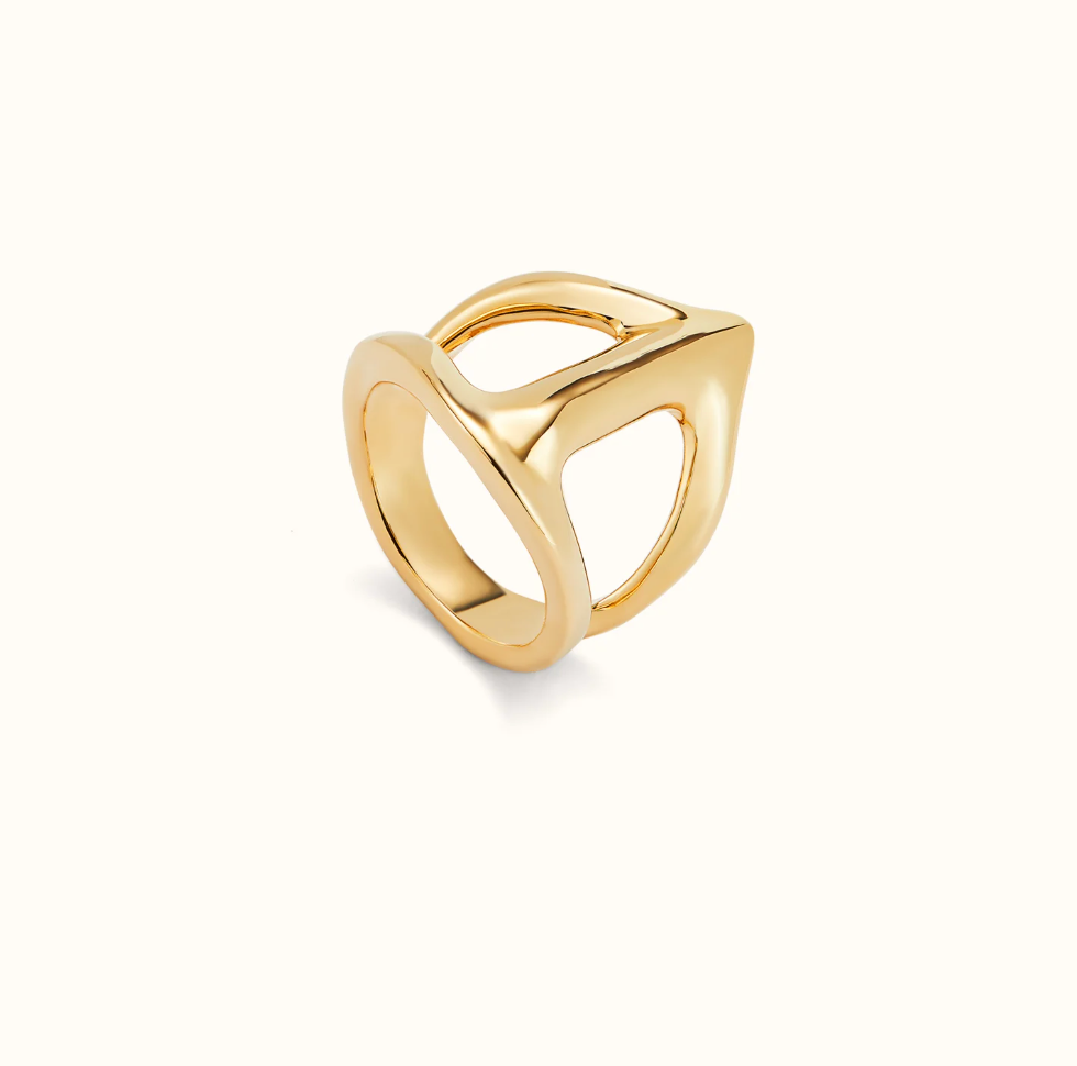 UNO DE 50 Ser Majestuosa Gold Manta ray-shaped ring