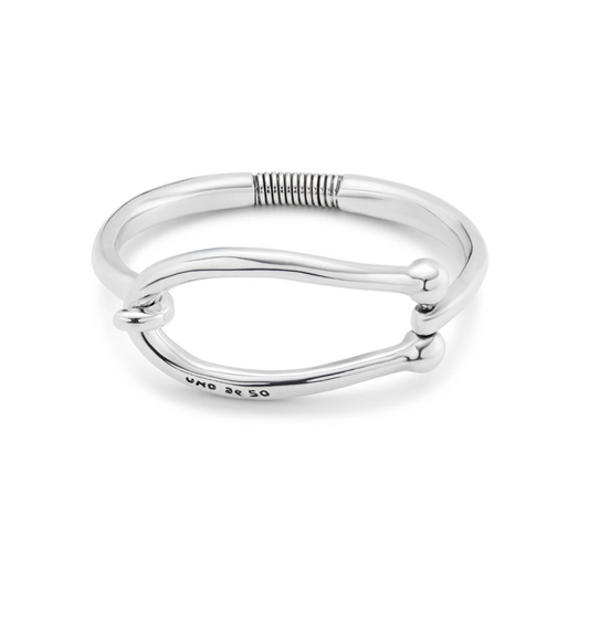UNO DE 50 Teen Silver Bangle bracelet with large link