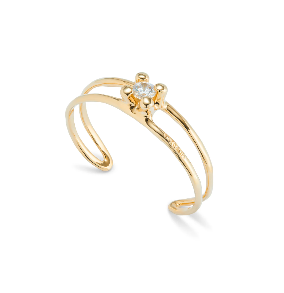 UNO DE 50 Bangle Gold  bracelet with central crystal