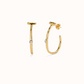 UNO DE 50 Hoop Gold earrings with white topaz