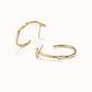 UNO DE 50 Hoop Gold earrings with white topaz