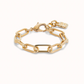 UNO DE 50 Ser Valiente Gold Paper clip link bracelet with padlock