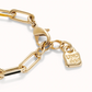 UNO DE 50 Ser Valiente Gold Paper clip link bracelet with padlock