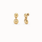 UNO DE 50 Ser Intrepida Drop Gold earrings with two beads
