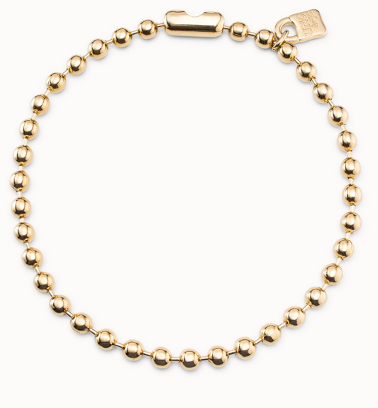 UNO DE 50 Snowflake Gold Short beaded necklace with padlock