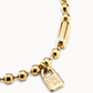 UNO DE 50 Snowflake Gold Short beaded necklace with padlock