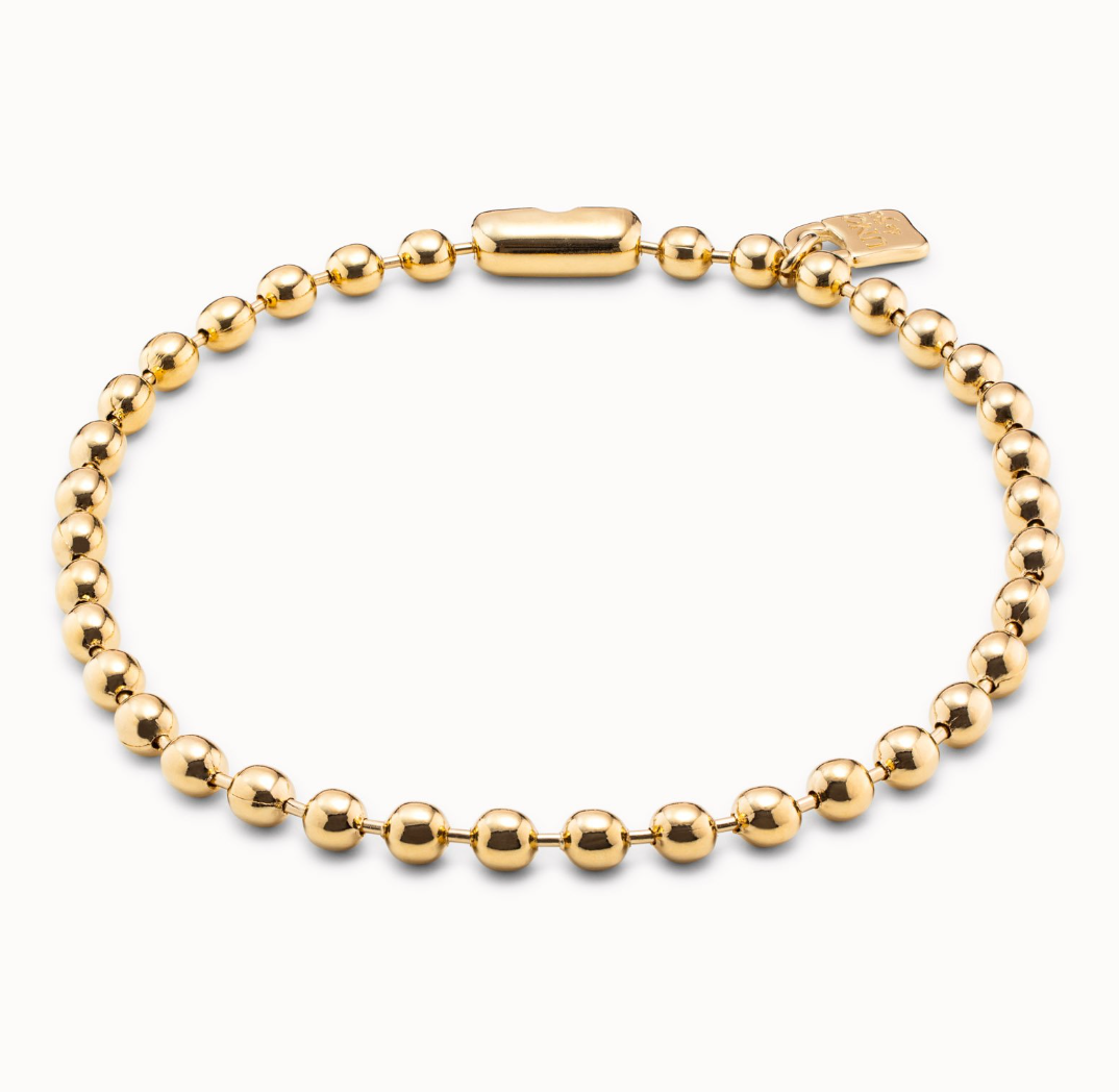 UNO DE 50 Snowflake Gold Short beaded necklace with padlock