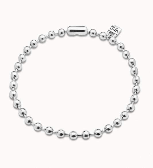 UNO DE 50 COPITO DE NIEVE Silver Short beaded necklace with padlock