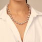 UNO DE 50 COPITO DE NIEVE Silver Short beaded necklace with padlock