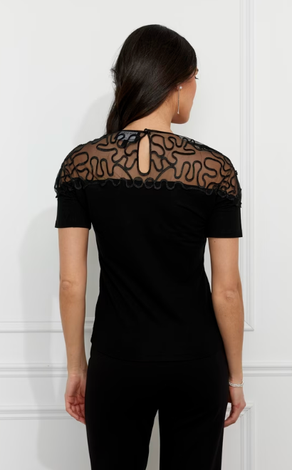 Frank Lyman Chic Beaded Crew Neck Pullover