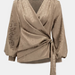 Joseph Ribkoff Leopard V-neck Wrap Top