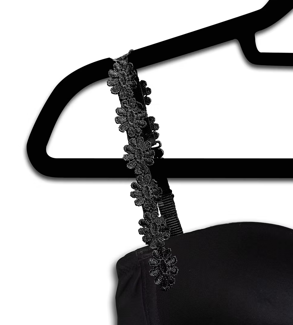 Strap It’s Plunge Bra with Embroidered Flower Strap