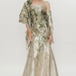HYNES PARK Brocade Straight Neckline Evening Gown