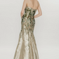 HYNES PARK Brocade Straight Neckline Evening Gown