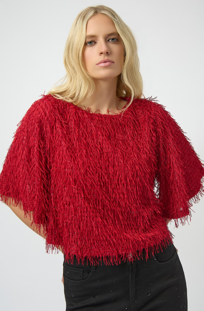Joseph Ribkoff Glamorous Fringe Pullover