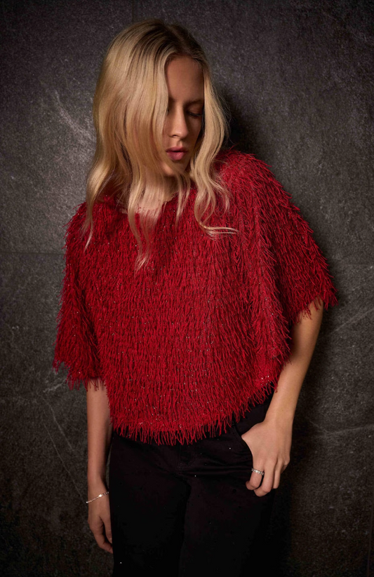 Joseph Ribkoff Glamorous Fringe Pullover