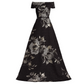 Teri Jon by Rickie Freeman Off-Shoulder Metallic Flower Jacquard Gown