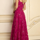 Jovani Floral Embellished Square Neck A‑Line Gown