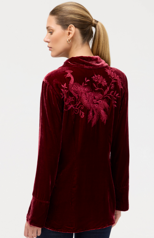 Johnny Was VELVET VINTAGE BUTTON DOWN SHIRT