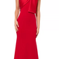 Betsy & Adam Women's Bow-Trimmed One-Shoulder Gown