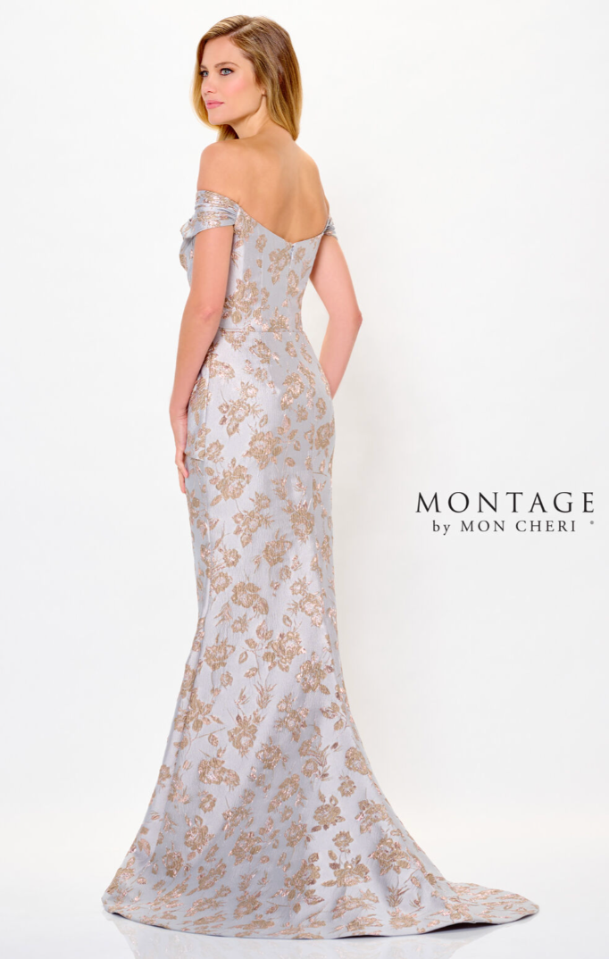 Montage by Mon Cheri M905 Off-The-Shoulder Draped Bodice Dress