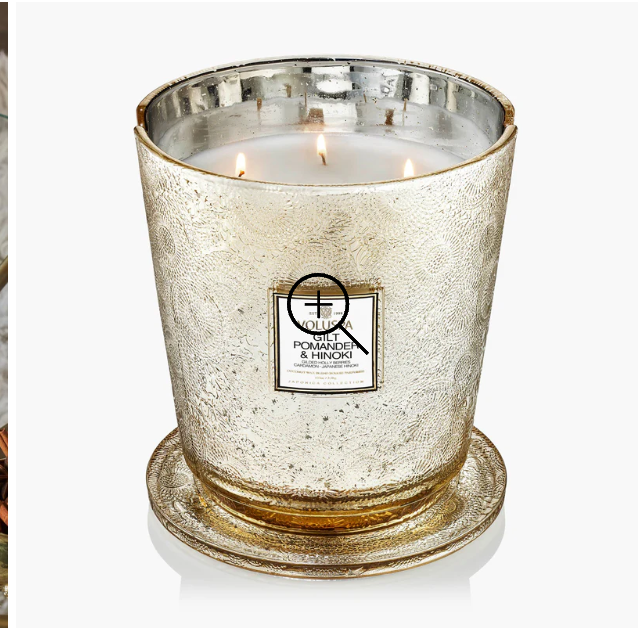 VOLUSPA Gilt Pomander & Hinoki 5 Wick Hearth Candle