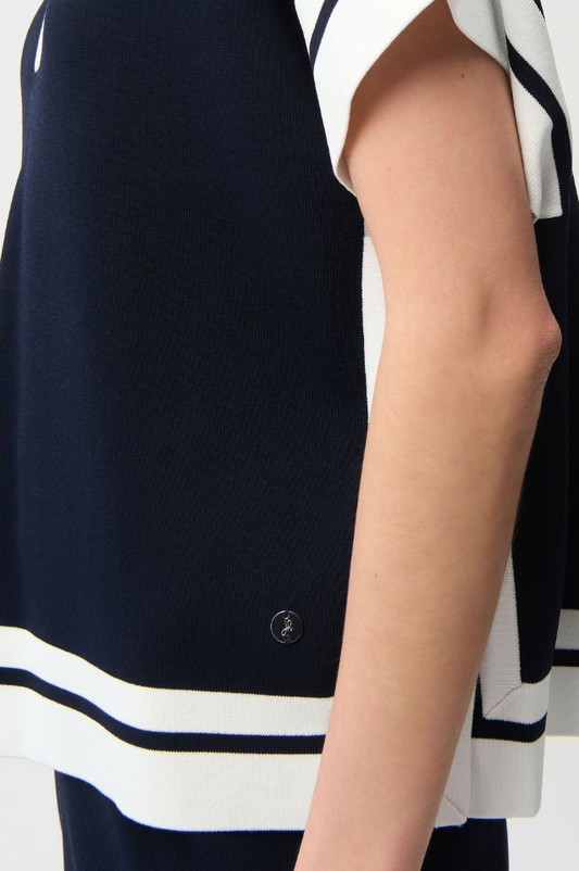 Joseph Ribkoff Striped Casual V-neck Pullover