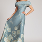Teri Jon Off The Shoulder Floral Border Gown