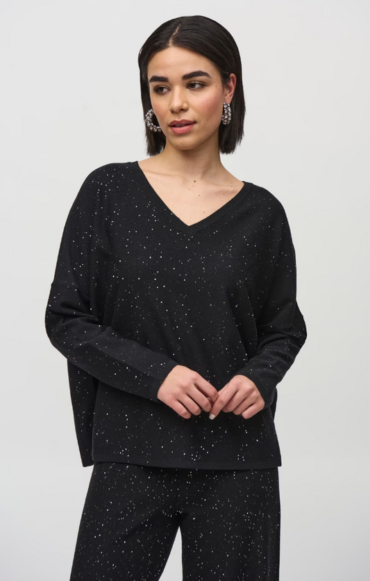 Joseph Ribkoff V-neck Jewel Embellished Pullover Style 244921