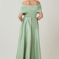 Teri Jon Taffeta Off The Shoulder Overlay Skirt Gown