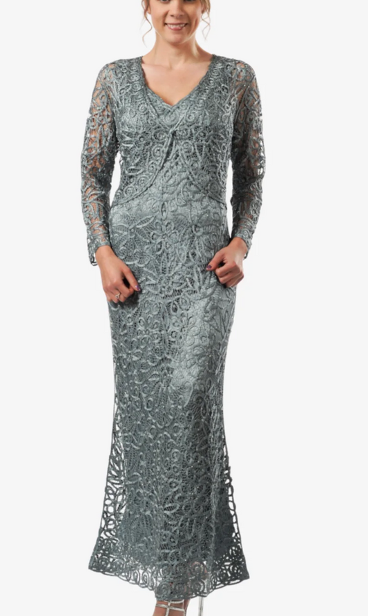 Soulmates Silk Beading Reversible Cocktail Dress with Jacket Set