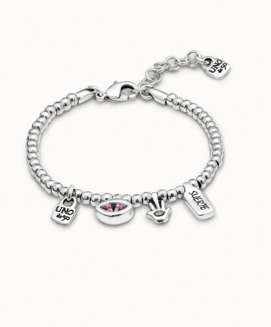 UNO de 50 Beaded bracelet with charms